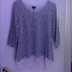 Gray and white long shirt size large